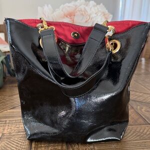 Maurizio Taiuti Italian Leather Black Purse/Tote Bag
